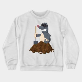 Funny Mole With Shovel Crewneck Sweatshirt